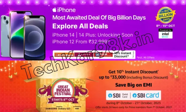 Amazon Great Indian Festival Sale 2023 vs Flipkart Big Billion Days sale: iPhone 14, 13, 12, 11 Cheap on sale