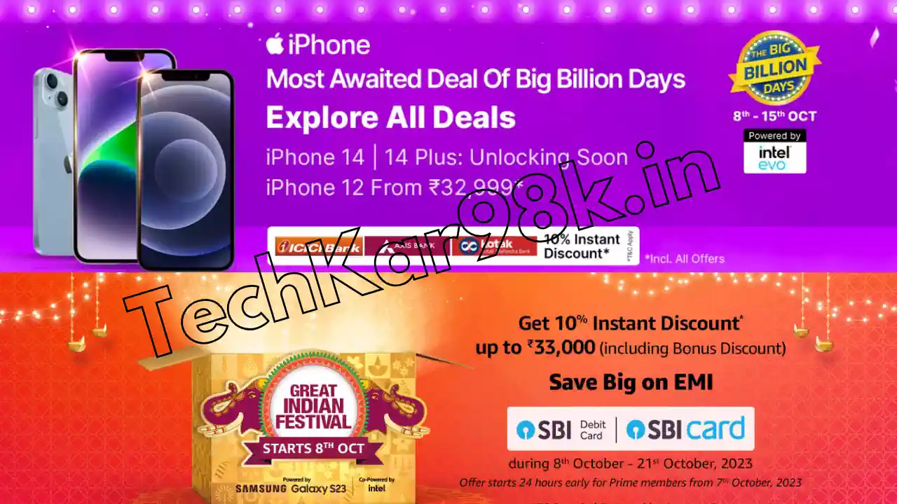 Amazon Great Indian Festival Sale 2023 vs Flipkart Big Billion Days sale: iPhone 14, 13, 12, 11 Cheap on sale